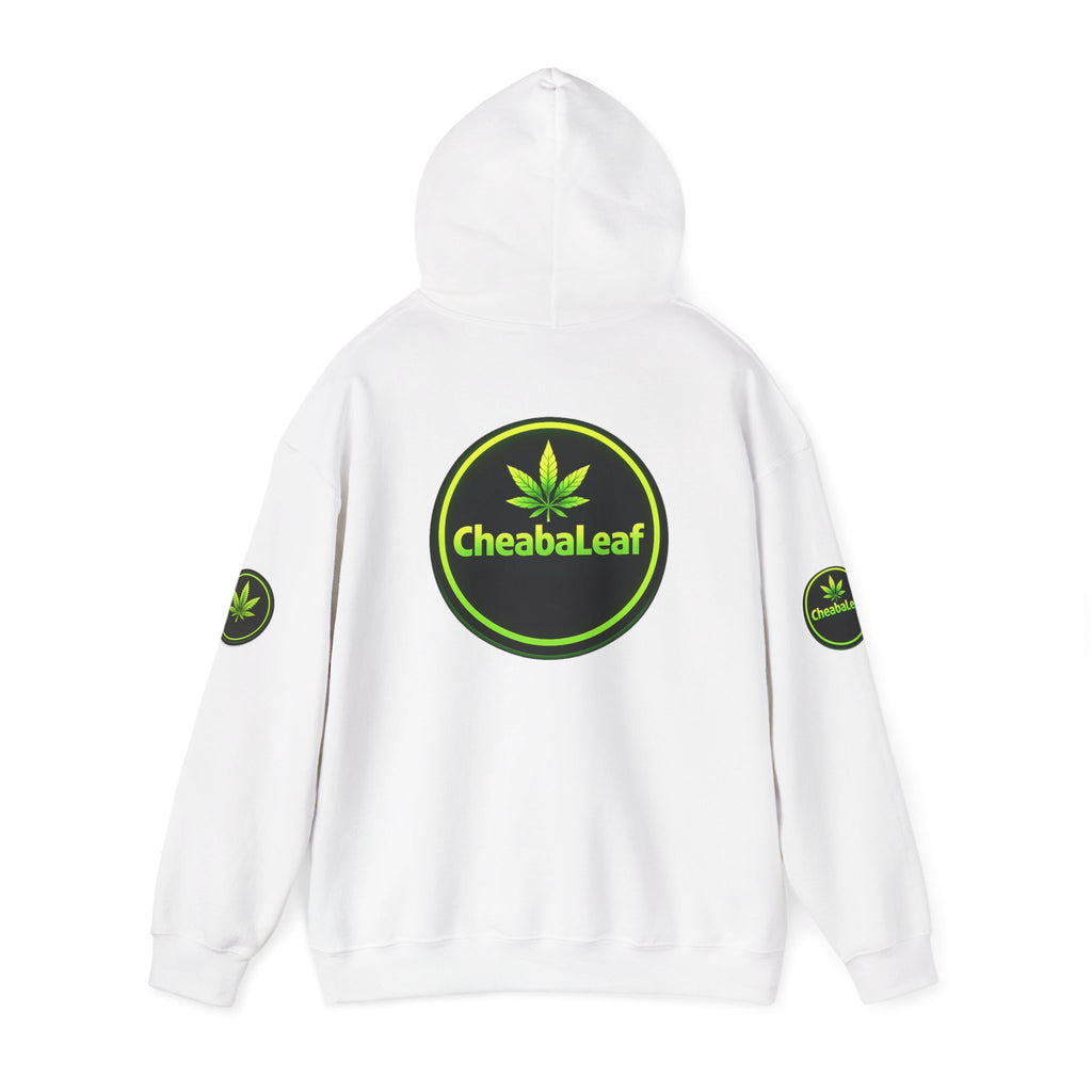 CheabaLeaf 360 Badge Logo Hoodie — Cannabis Leaf Graphic Pullover