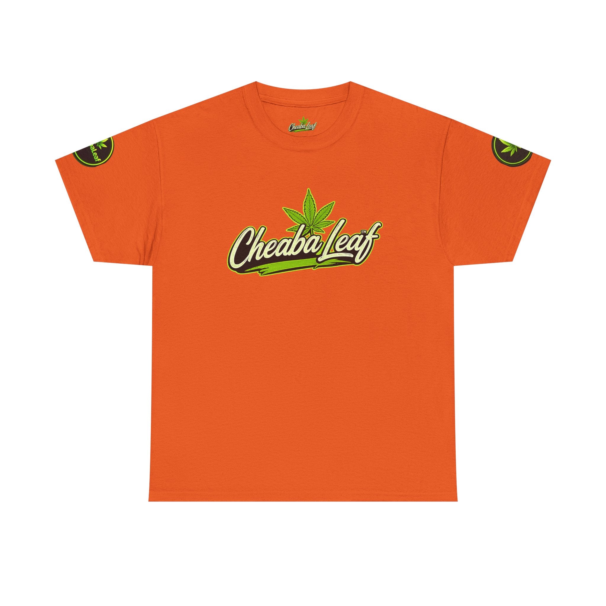 Cheaba Leaf™ Scipt Logo 360 Script Badge Unisex Heavy Cotton Tee – Premium Fit | Streetwear Cannabis Brand