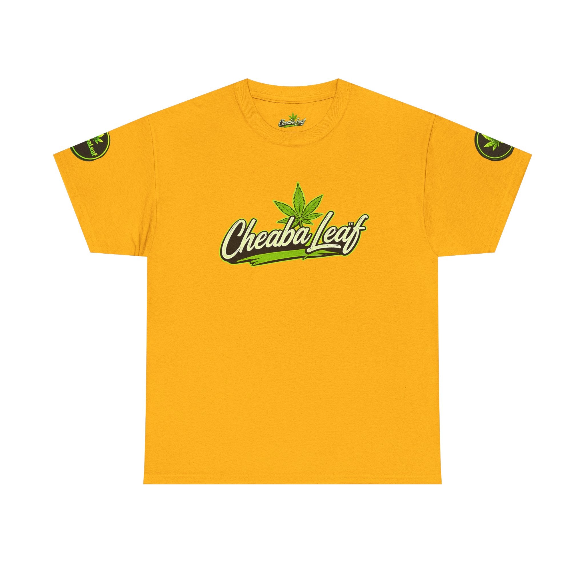Cheaba Leaf™ Scipt Logo 360 Script Badge Unisex Heavy Cotton Tee – Premium Fit | Streetwear Cannabis Brand