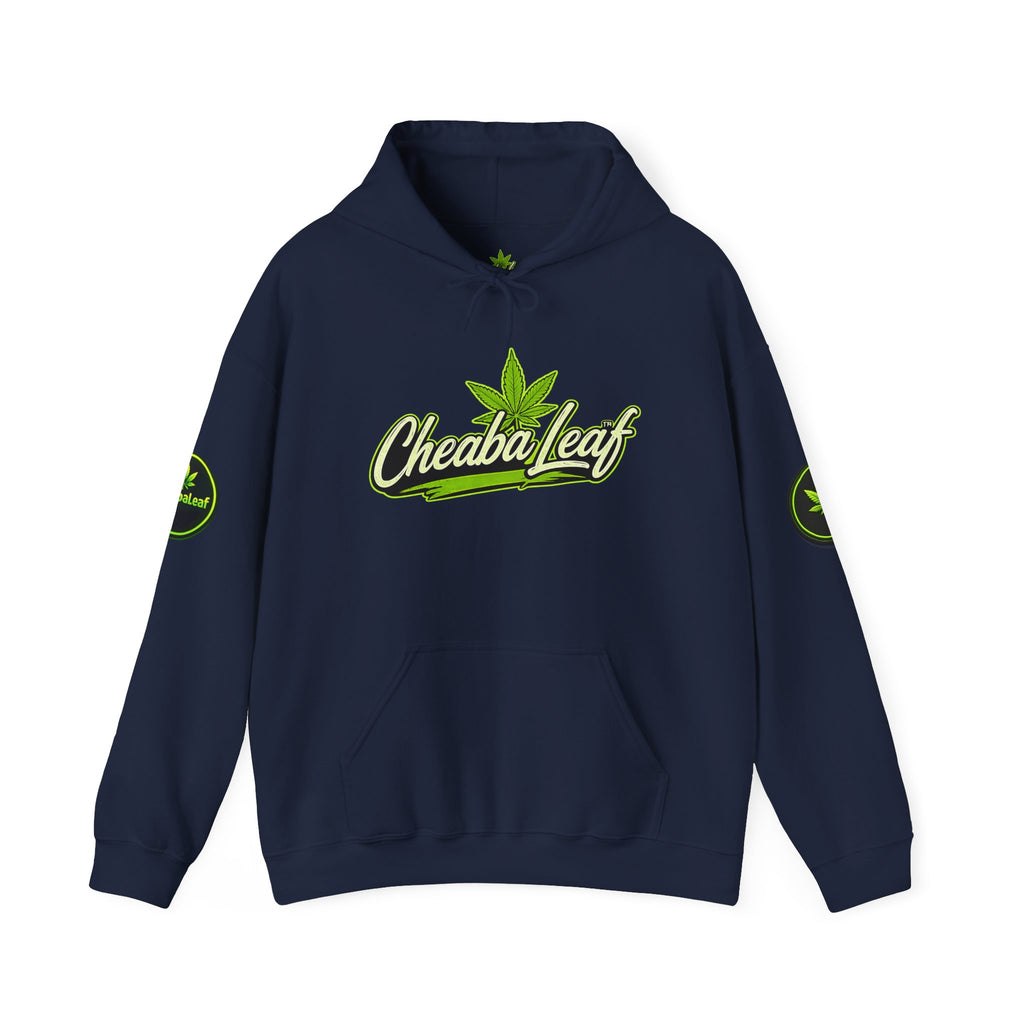 Cheaba Leaf 360 Hoodie - Green Cannabis Script Logo Pullover