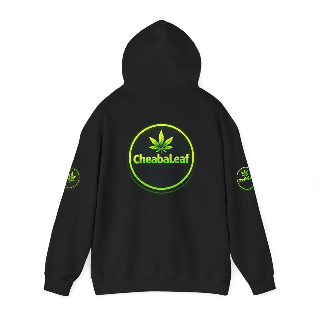 CheabaLeaf 360 Badge Logo Hoodie — Cannabis Leaf Graphic Pullover