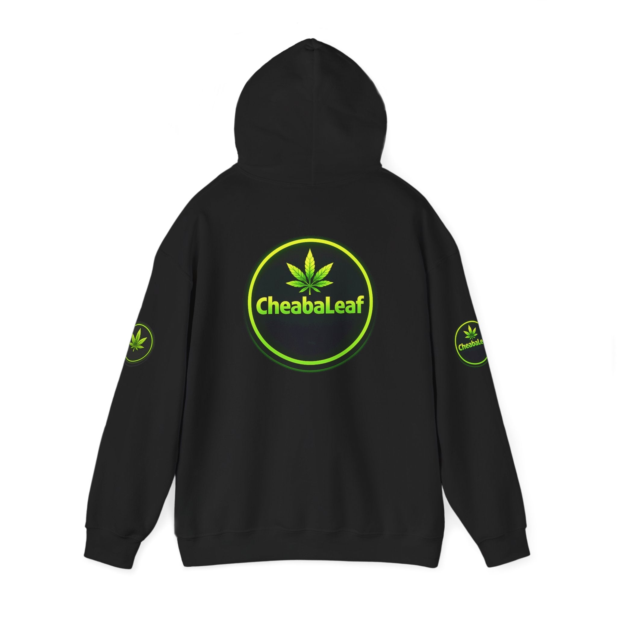 CheabaLeaf 360 Badge Logo Hoodie — Cannabis Leaf Graphic Pullover