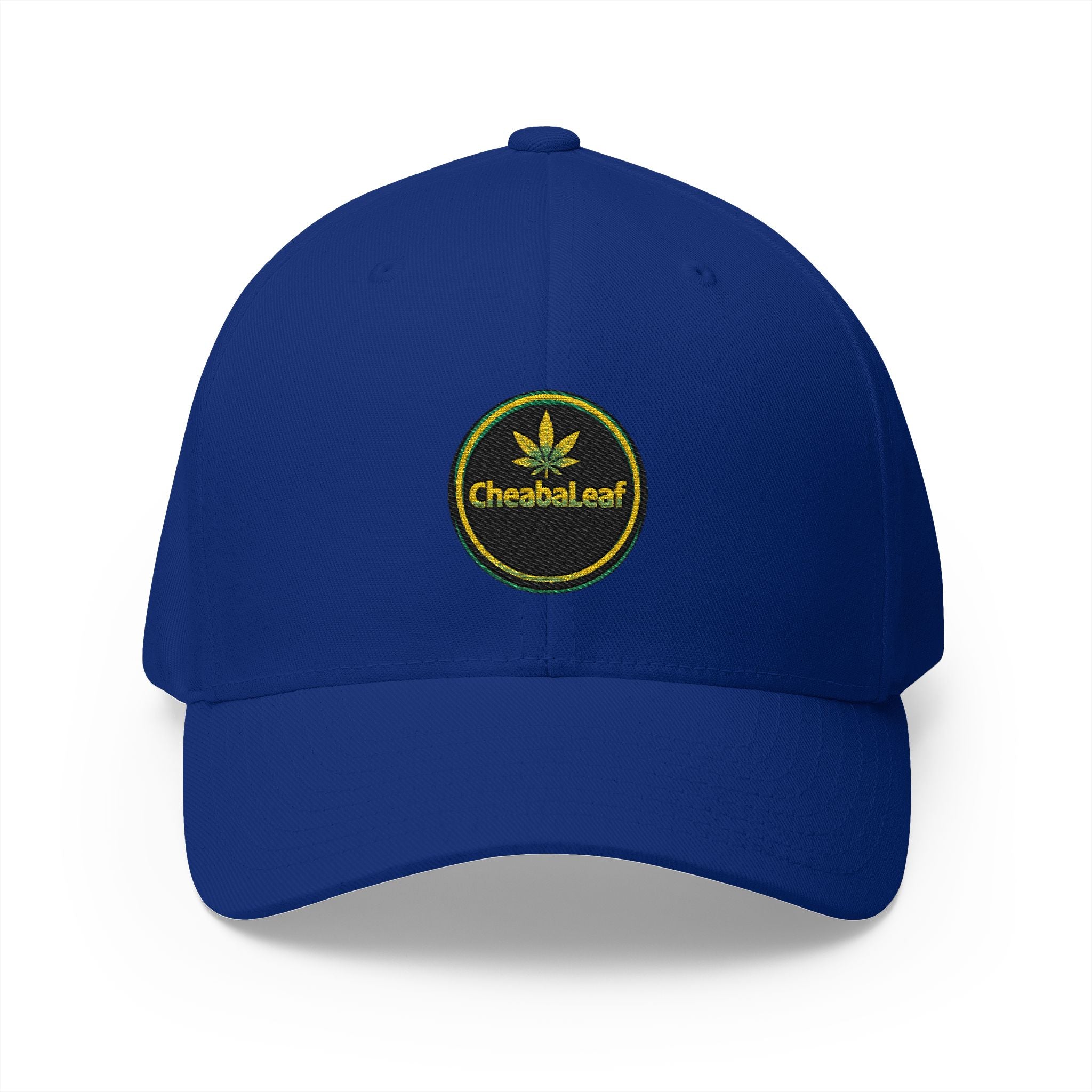 Embroidered 'Cheaba Leaf' Badge Logo Cannabis Cap — Structured Closed-Back Hat