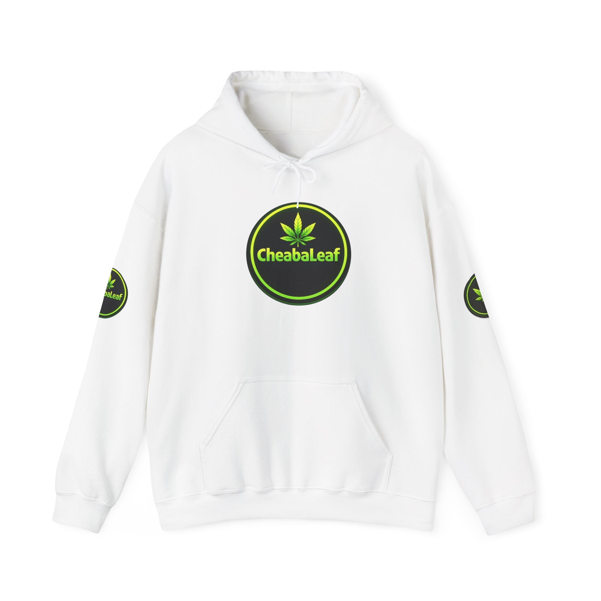 CheabaLeaf 360 Badge Logo Hoodie — Cannabis Leaf Graphic Pullover