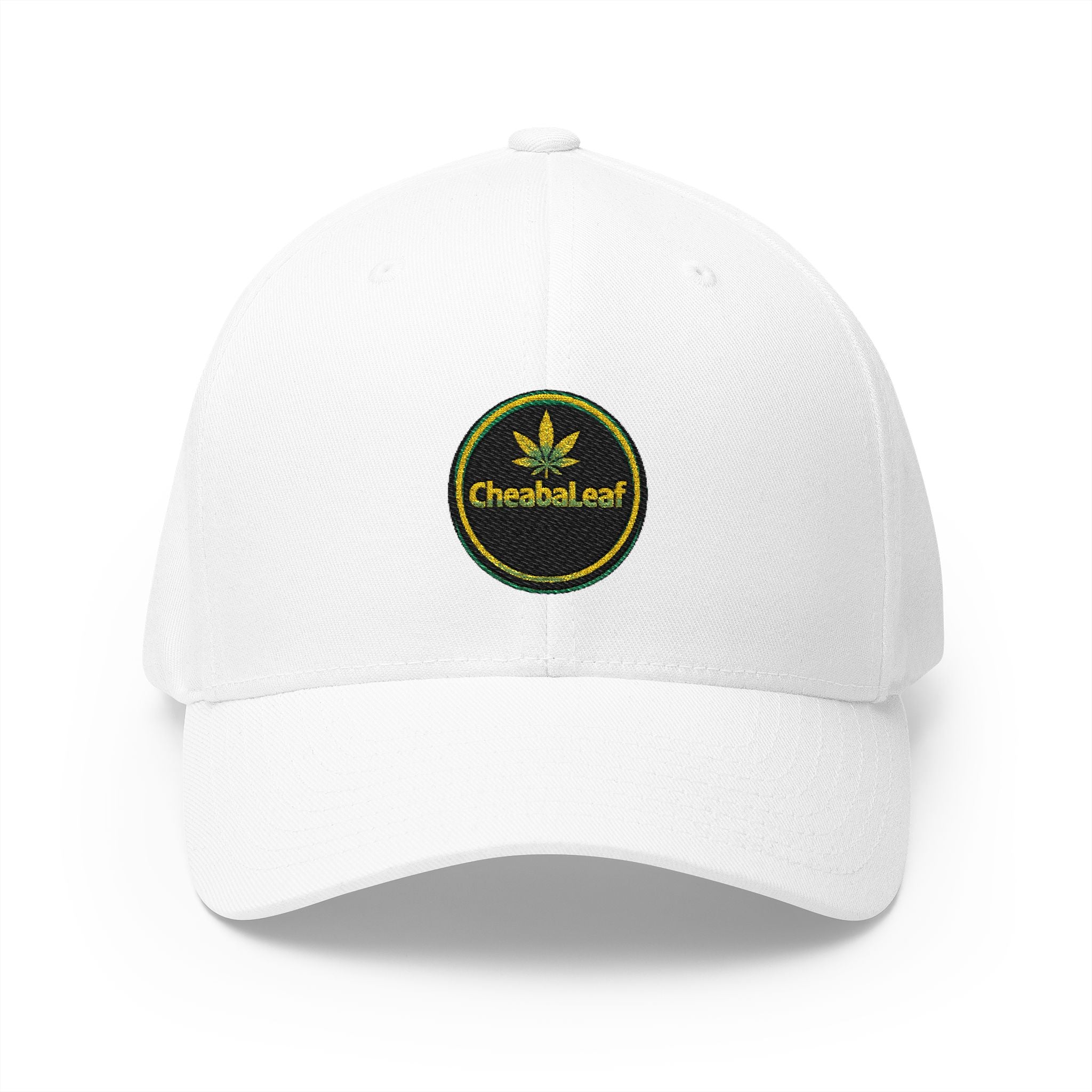 Embroidered 'Cheaba Leaf' Badge Logo Cannabis Cap — Structured Closed-Back Hat