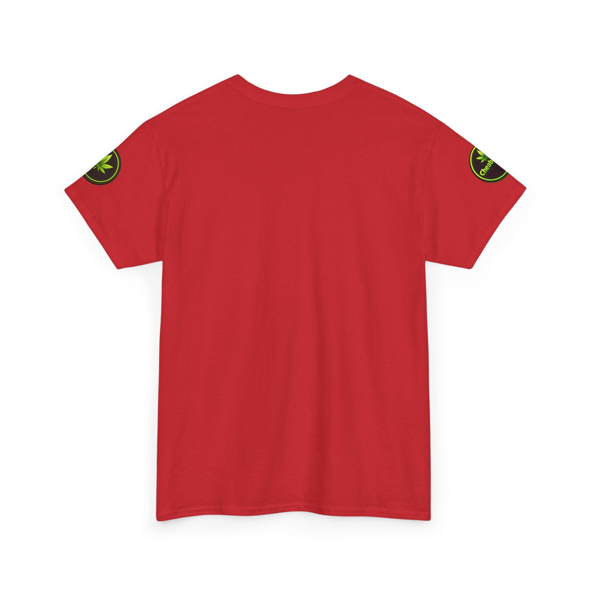 Cheaba Leaf  Graphic Tee — Retro Cannabis Script Logo Front T‑Shirt