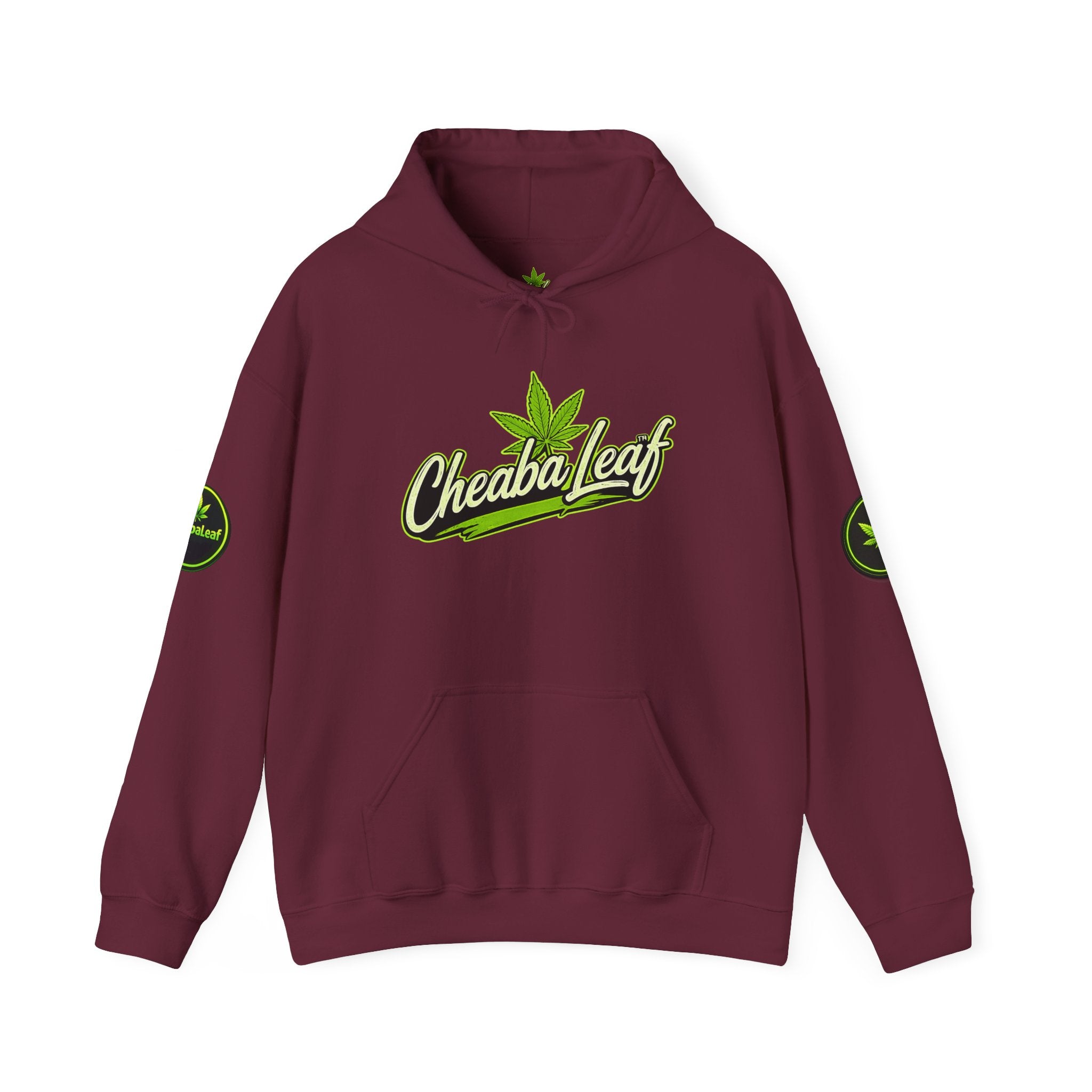 Cheeba Leaf Logo Hoodie — Cannabis Leaf Streetwear Pullover