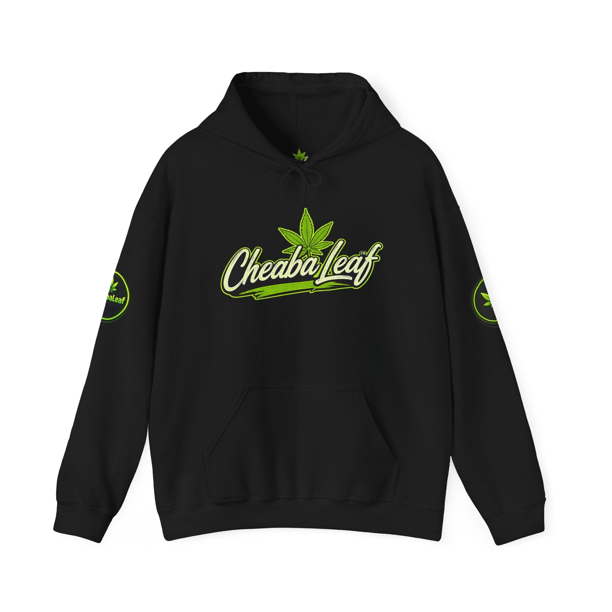 Cheaba Leaf 360 Hoodie - Green Cannabis Script Logo Pullover