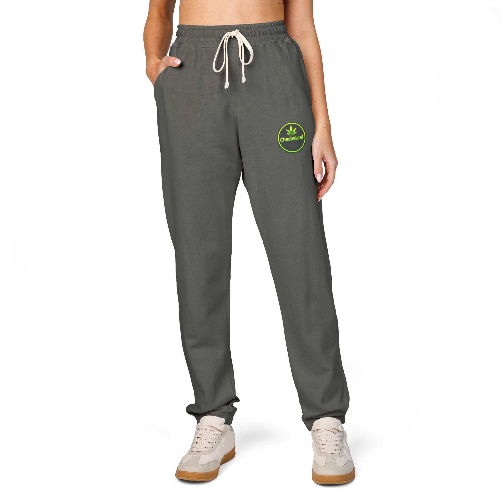 Ember Green "Stay Wild" Fleece Sweatpants — Garment-Dyed Cozy Joggers