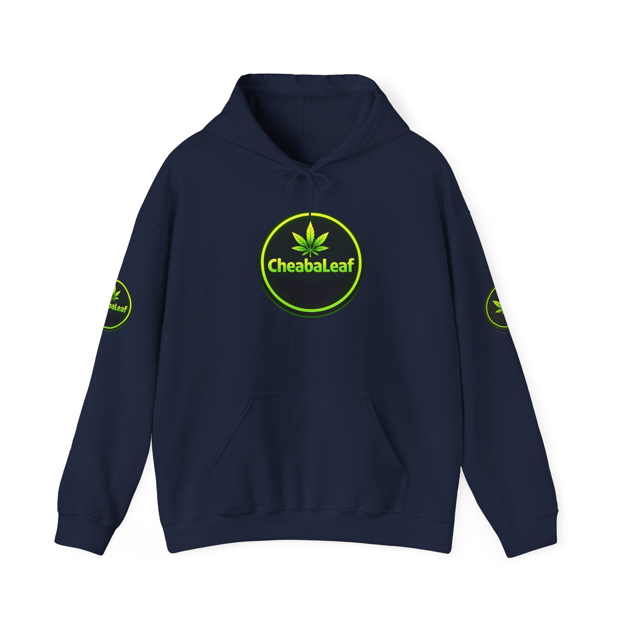 CheabaLeaf 360 Badge Logo Hoodie — Cannabis Leaf Graphic Pullover