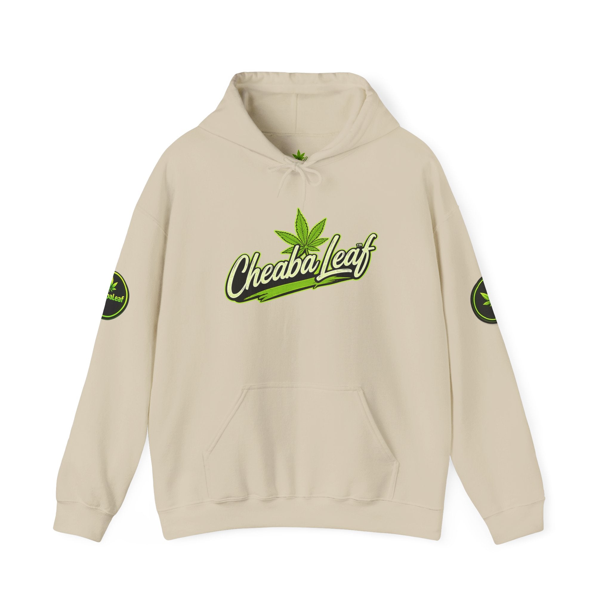 Cheeba Leaf Logo Hoodie — Cannabis Leaf Streetwear Pullover
