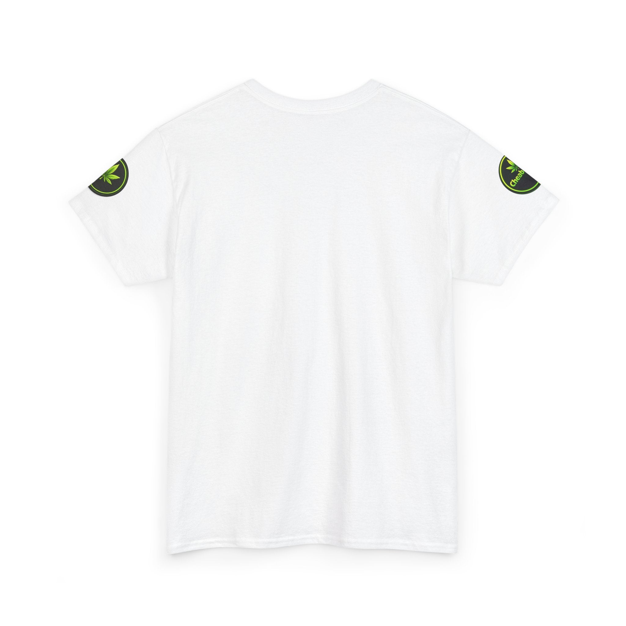 Cheaba Leaf  Graphic Tee — Retro Cannabis Script Logo Front T‑Shirt