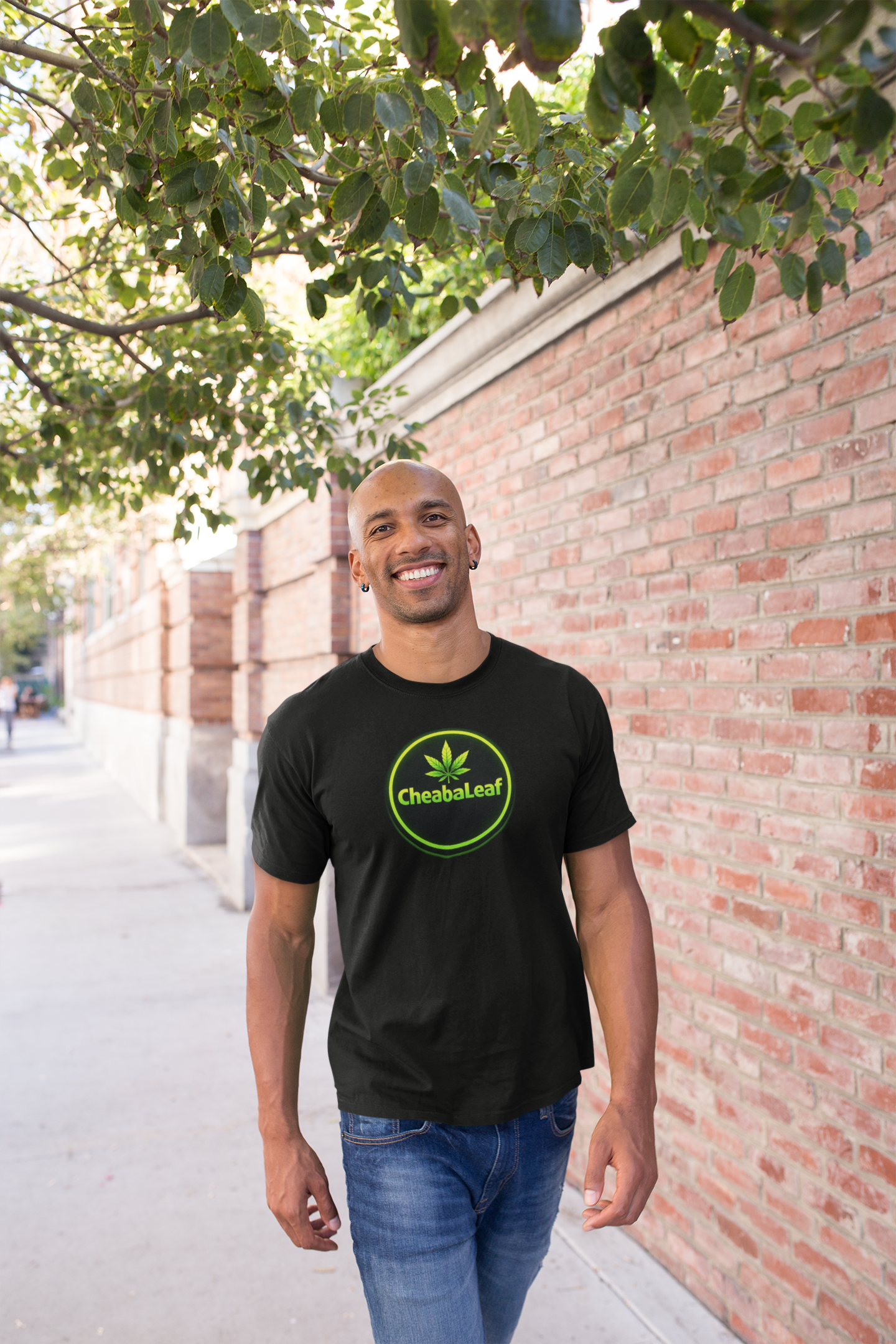 Cheaba Leaf Badge Logo 360 T-Shirt — Cannabis Leaf Graphic Tee