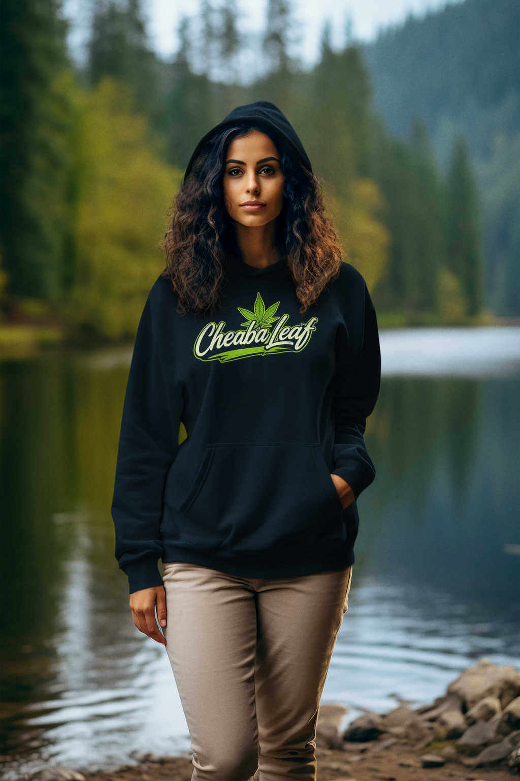Cheeba Leaf Logo Hoodie — Cannabis Leaf Streetwear Pullover