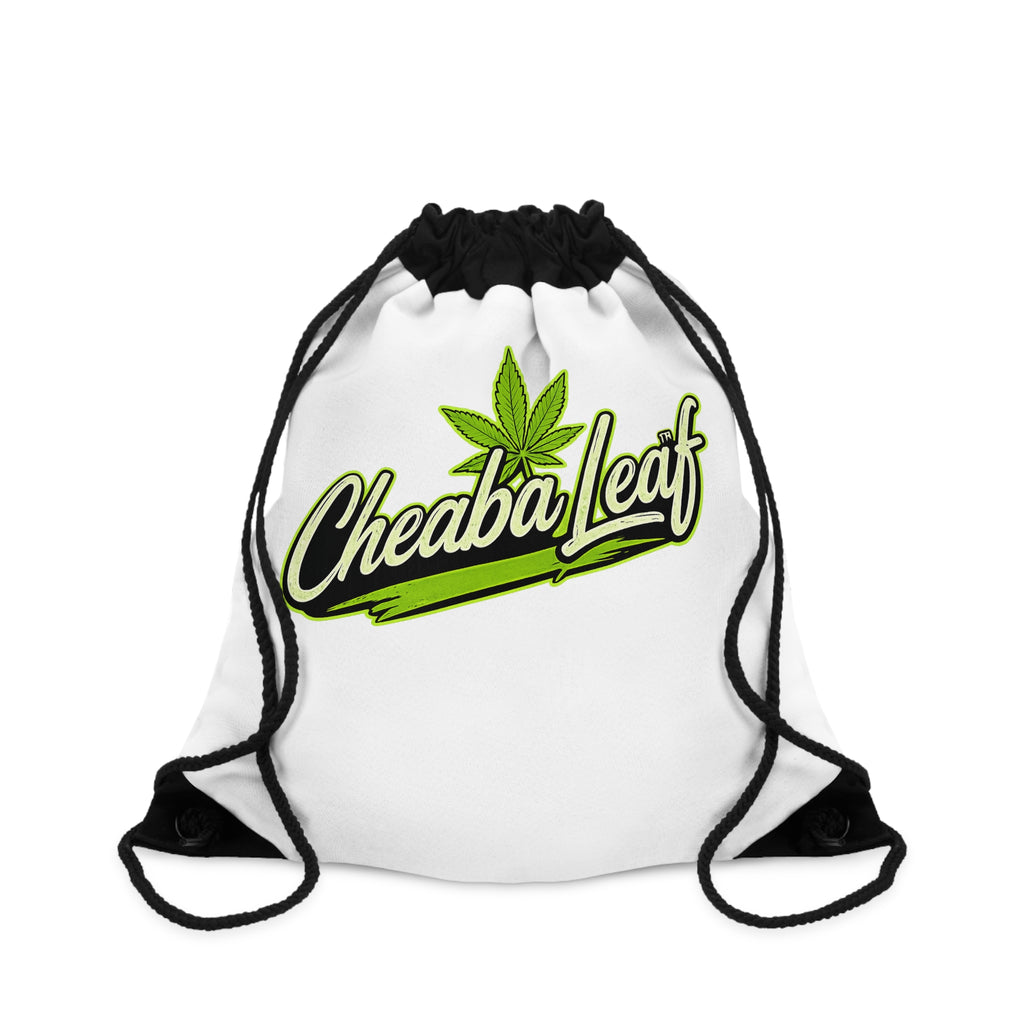 Cheeba Leaf Drawstring Bag — Cannabis Leaf Logo Gym & Festival Cinch Sack