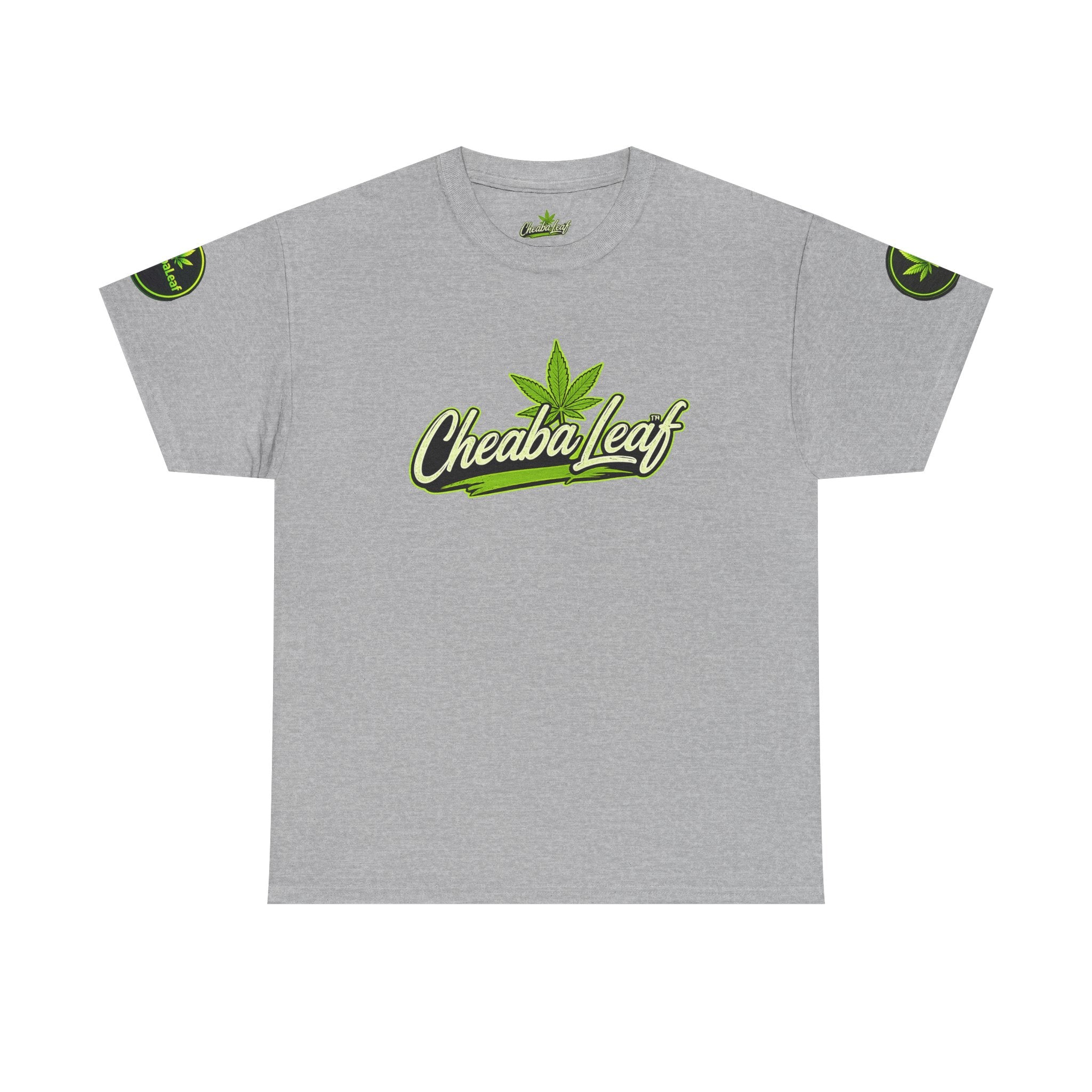 Cheaba Leaf™ Scipt Logo 360 Script Badge Unisex Heavy Cotton Tee – Premium Fit | Streetwear Cannabis Brand