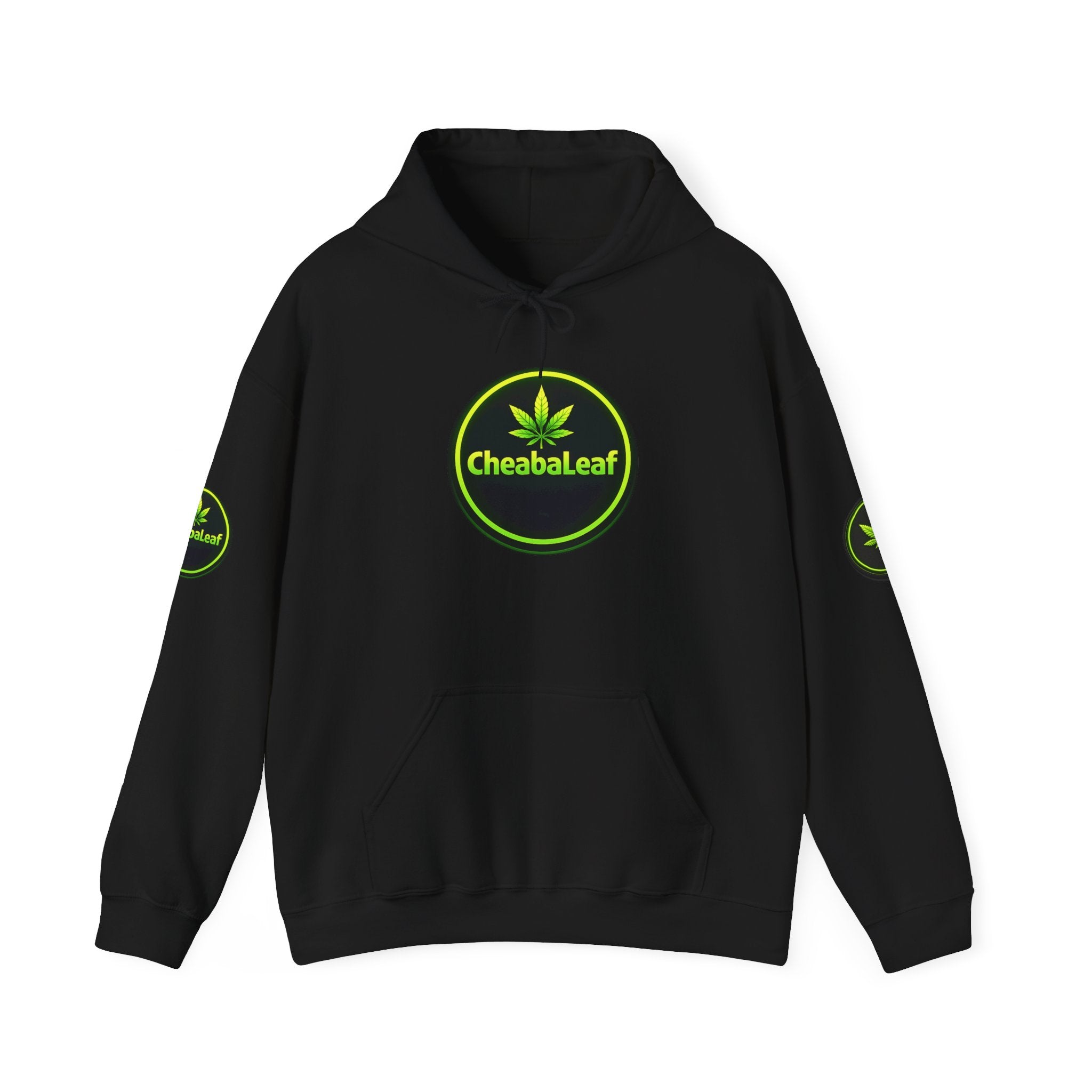 CheabaLeaf 360 Badge Logo Hoodie — Cannabis Leaf Graphic Pullover
