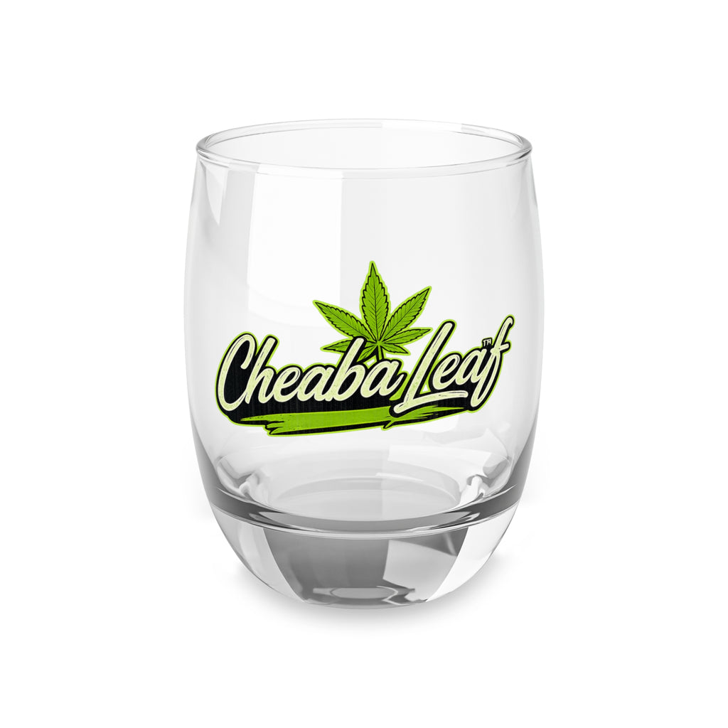 Cheaba Leaf Whiskey Glass – Cannabis Logo Stemless Rocks Glass