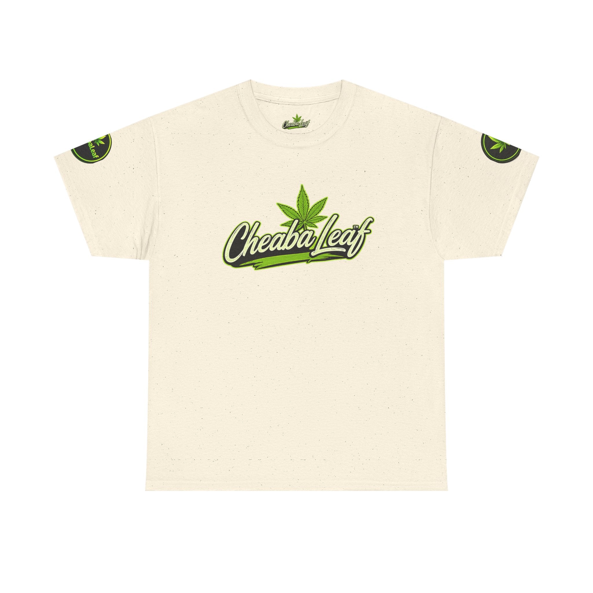 Cheaba Leaf™ Scipt Logo 360 Script Badge Unisex Heavy Cotton Tee – Premium Fit | Streetwear Cannabis Brand