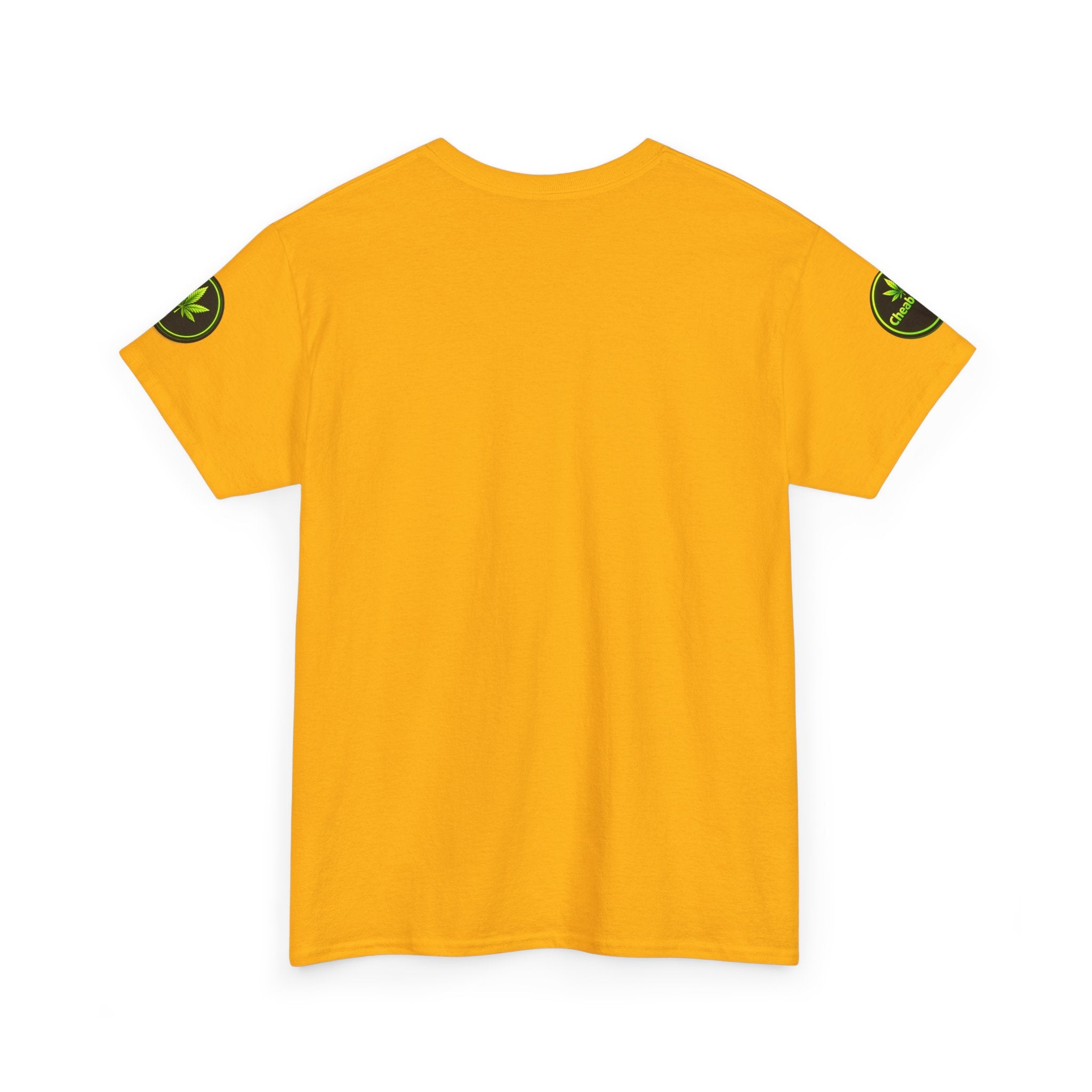 Cheaba Leaf  Graphic Tee — Retro Cannabis Script Logo Front T‑Shirt