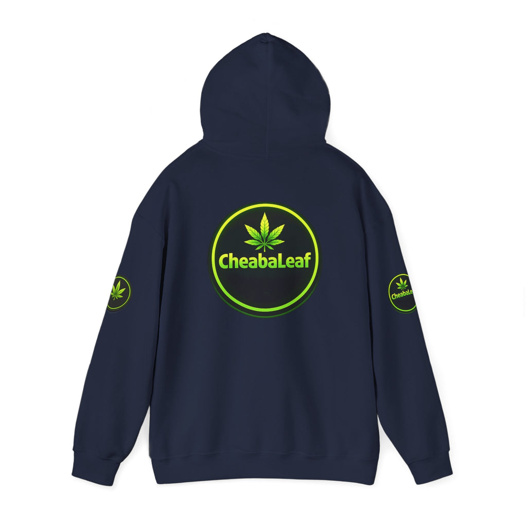 CheabaLeaf 360 Badge Logo Hoodie — Cannabis Leaf Graphic Pullover