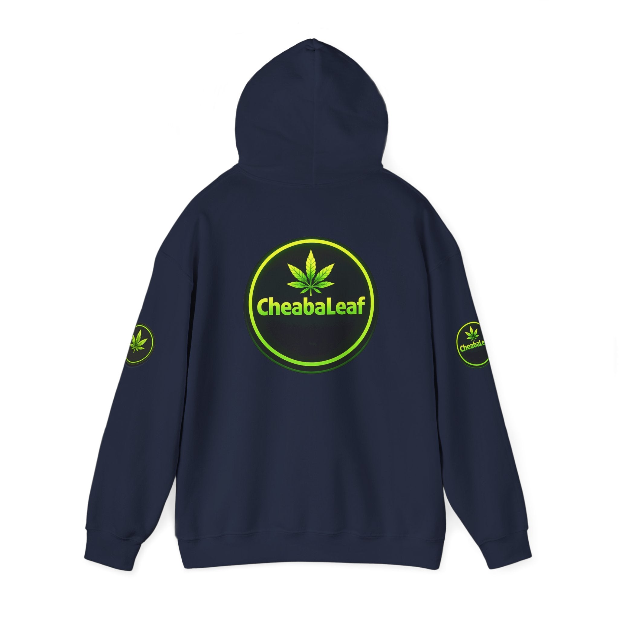 CheabaLeaf 360 Badge Logo Hoodie — Cannabis Leaf Graphic Pullover