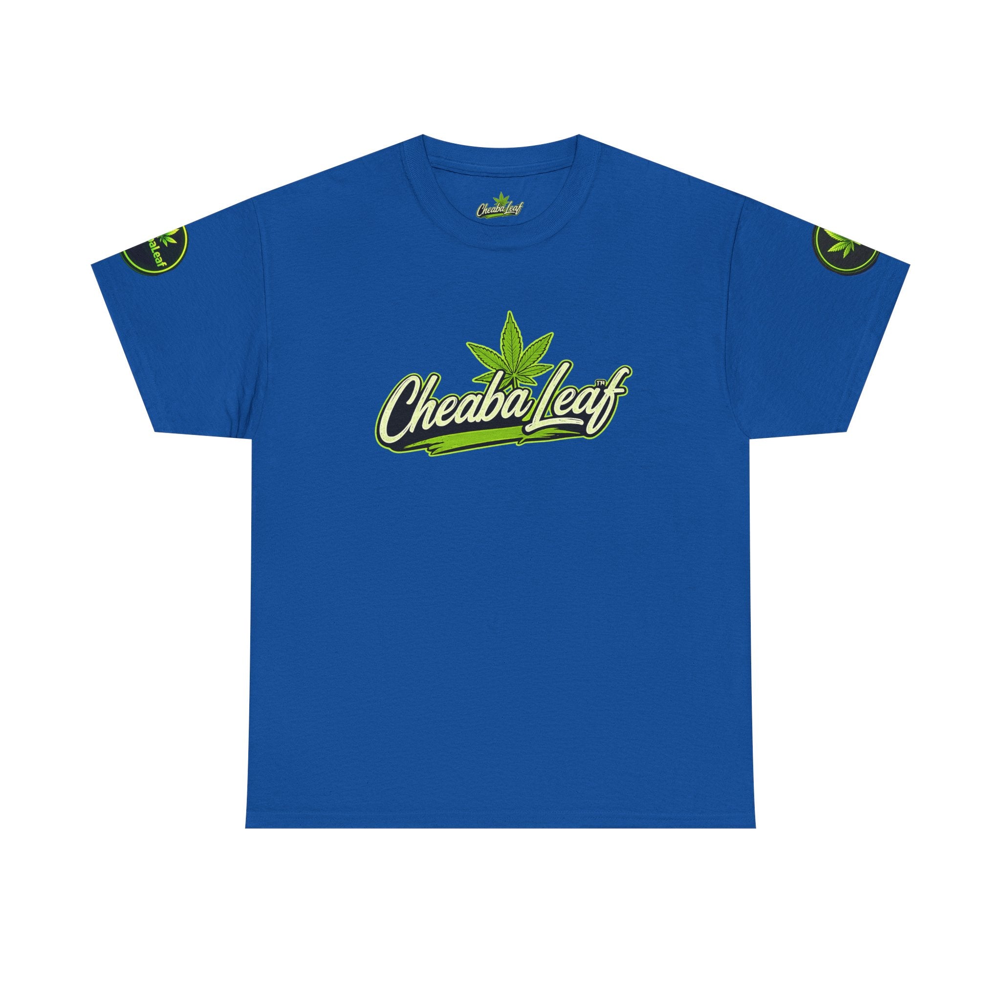 Cheaba Leaf™ Scipt Logo 360 Script Badge Unisex Heavy Cotton Tee – Premium Fit | Streetwear Cannabis Brand