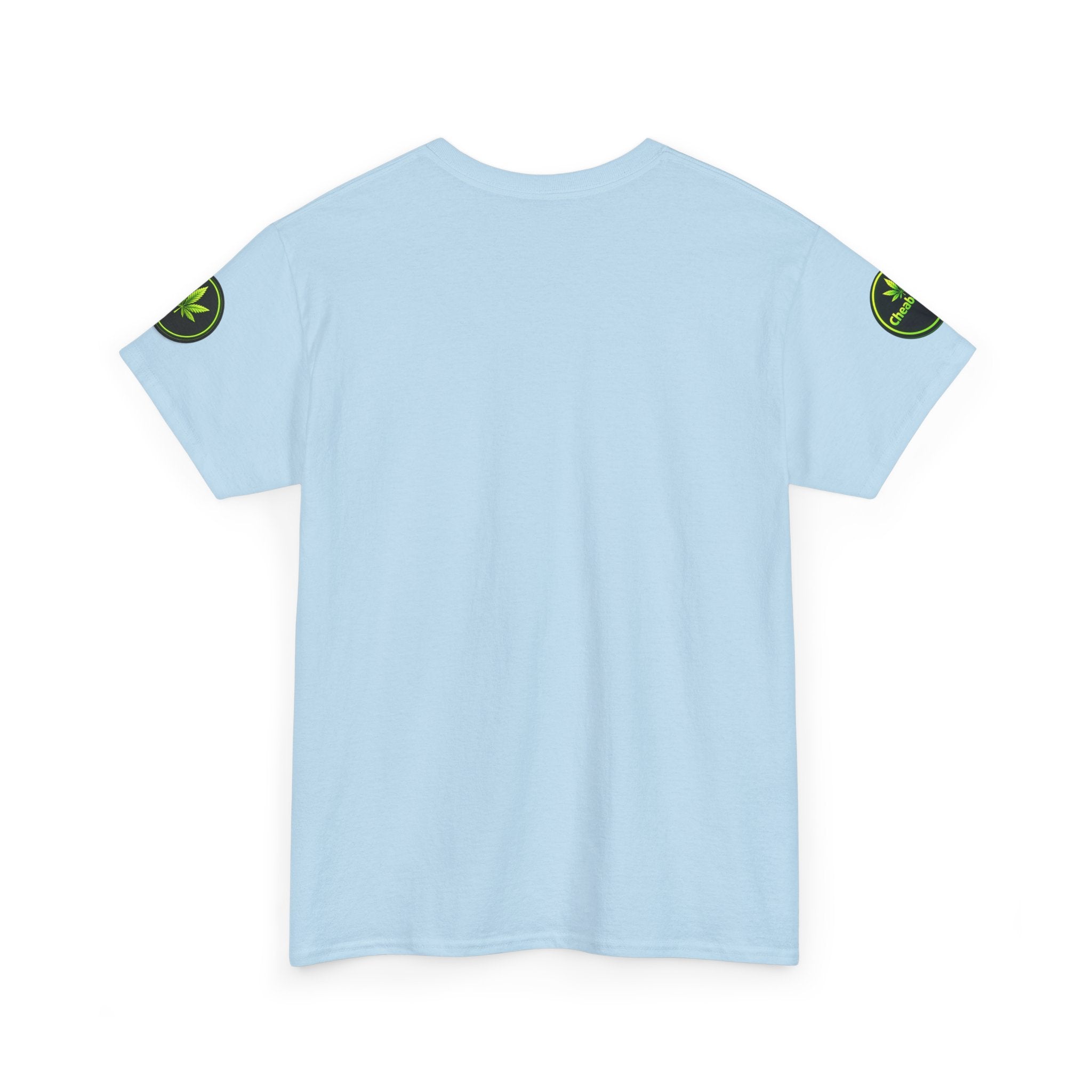 Cheaba Leaf  Graphic Tee — Retro Cannabis Script Logo Front T‑Shirt