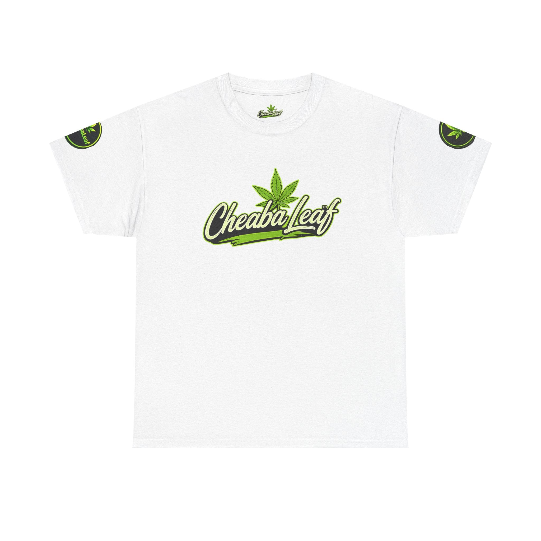 Cheaba Leaf™ Scipt Logo 360 Script Badge Unisex Heavy Cotton Tee – Premium Fit | Streetwear Cannabis Brand