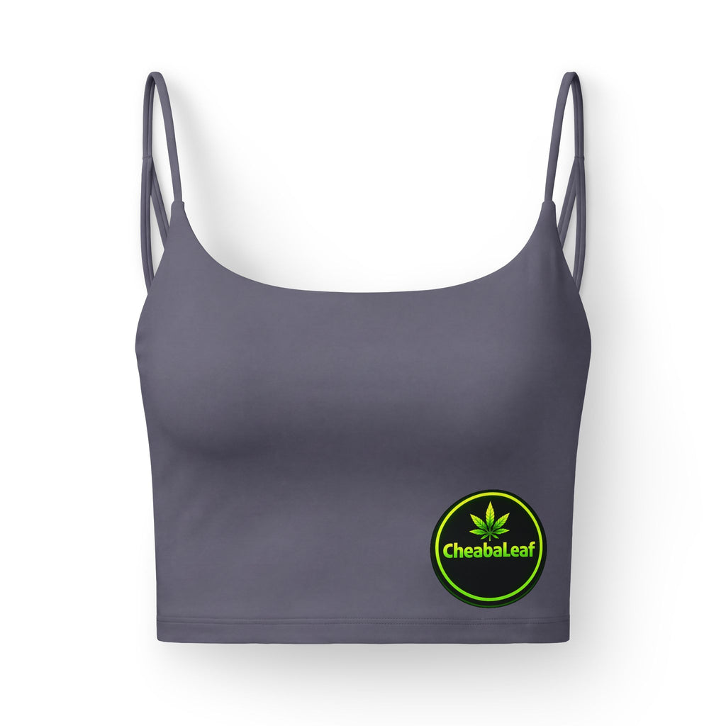 Crop Bra — CheebaLeaf Green Cannabis Badge Logo