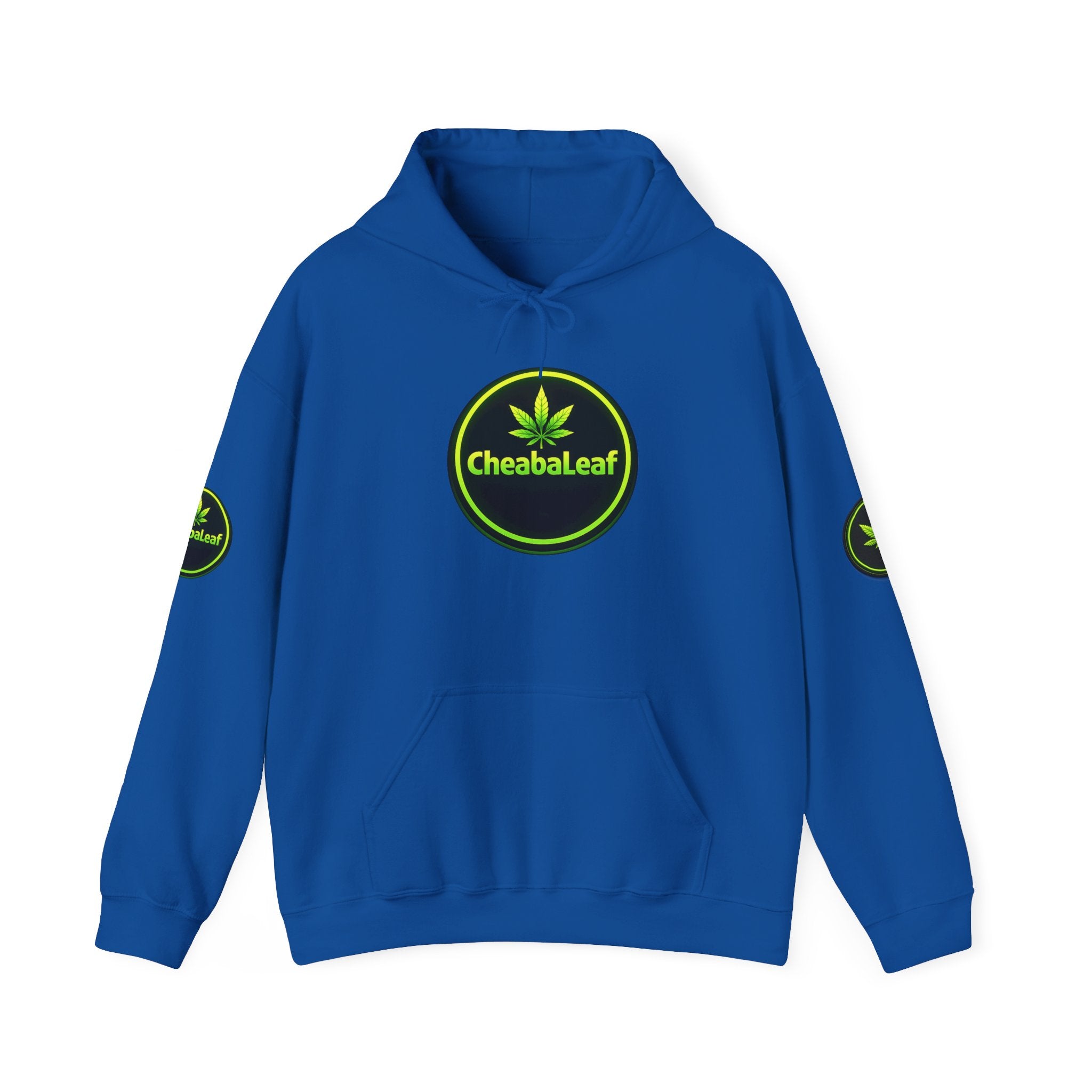 CheabaLeaf 360 Badge Logo Hoodie — Cannabis Leaf Graphic Pullover