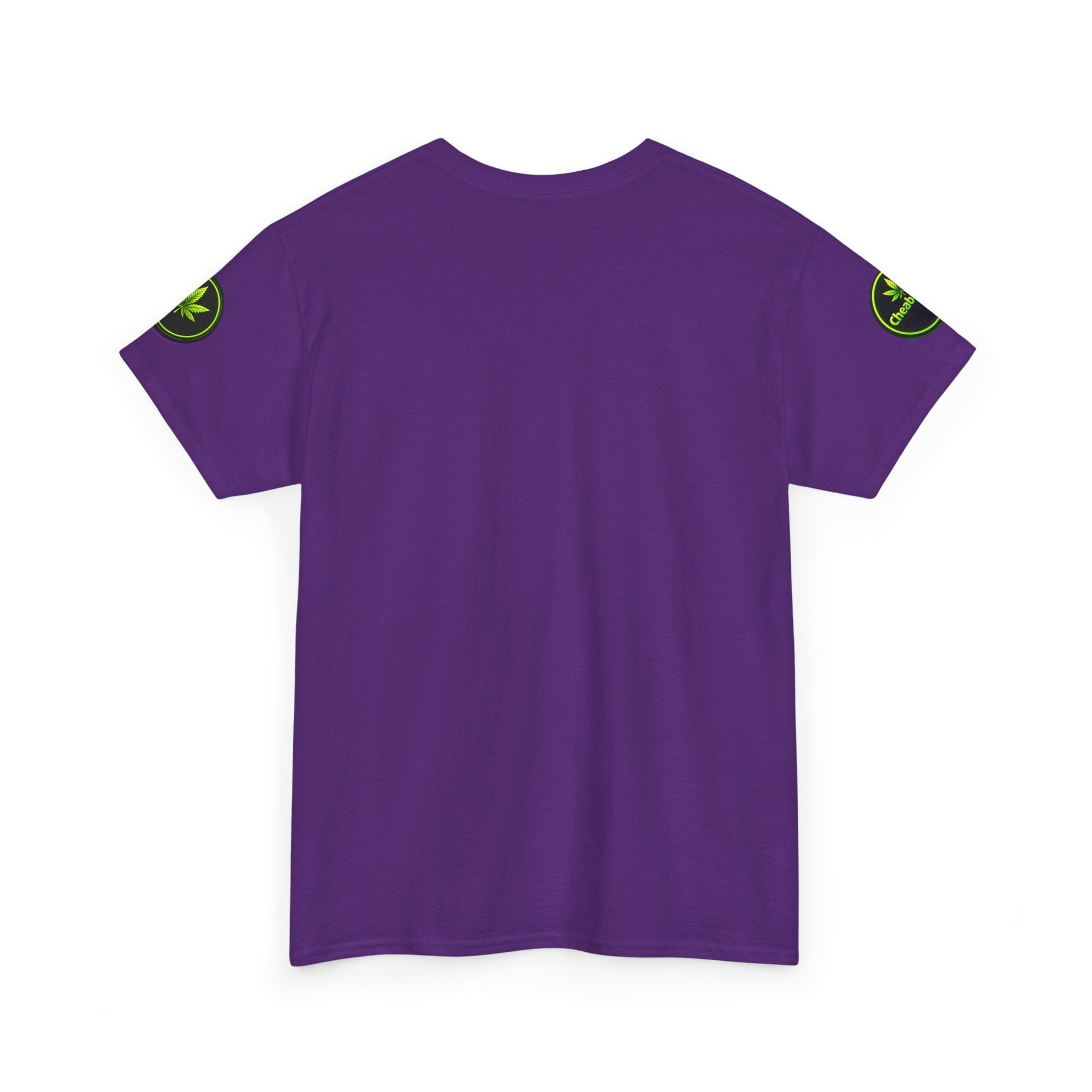 Cheaba Leaf  Graphic Tee — Retro Cannabis Script Logo Front T‑Shirt