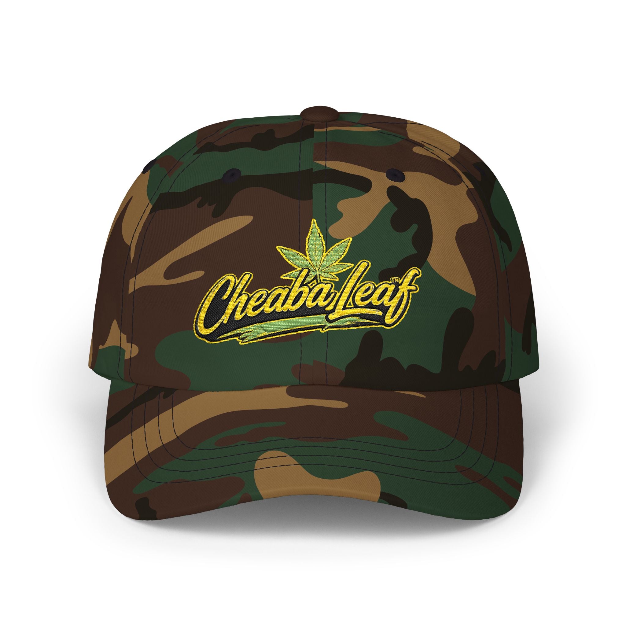 Classic Dad Cap — Minimal Cannabis Patch Embroidered Baseball Hat