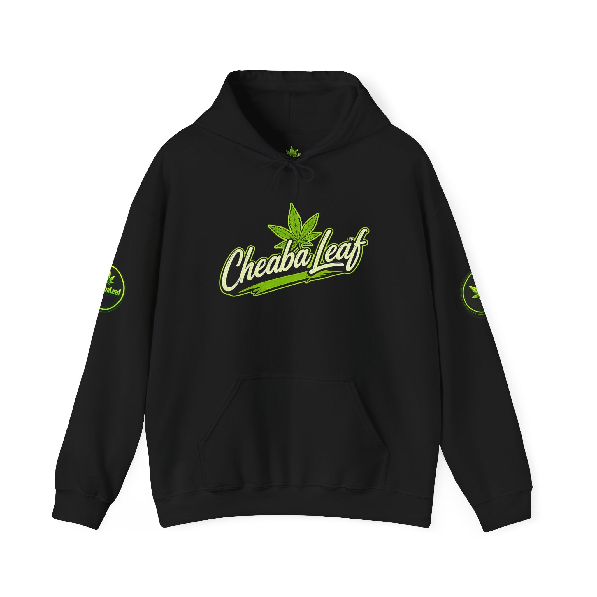 Cheeba Leaf Logo Hoodie — Cannabis Leaf Streetwear Pullover