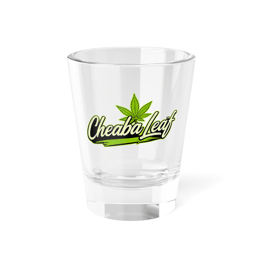 Cheeba Leaf 1.5oz Shot Glass – Cannabis Leaf Logo Shooter Glass