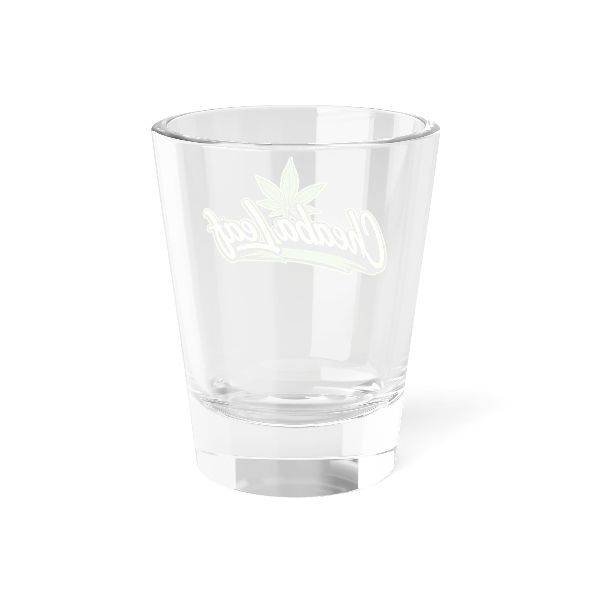 Cheeba Leaf 1.5oz Shot Glass – Cannabis Leaf Logo Shooter Glass