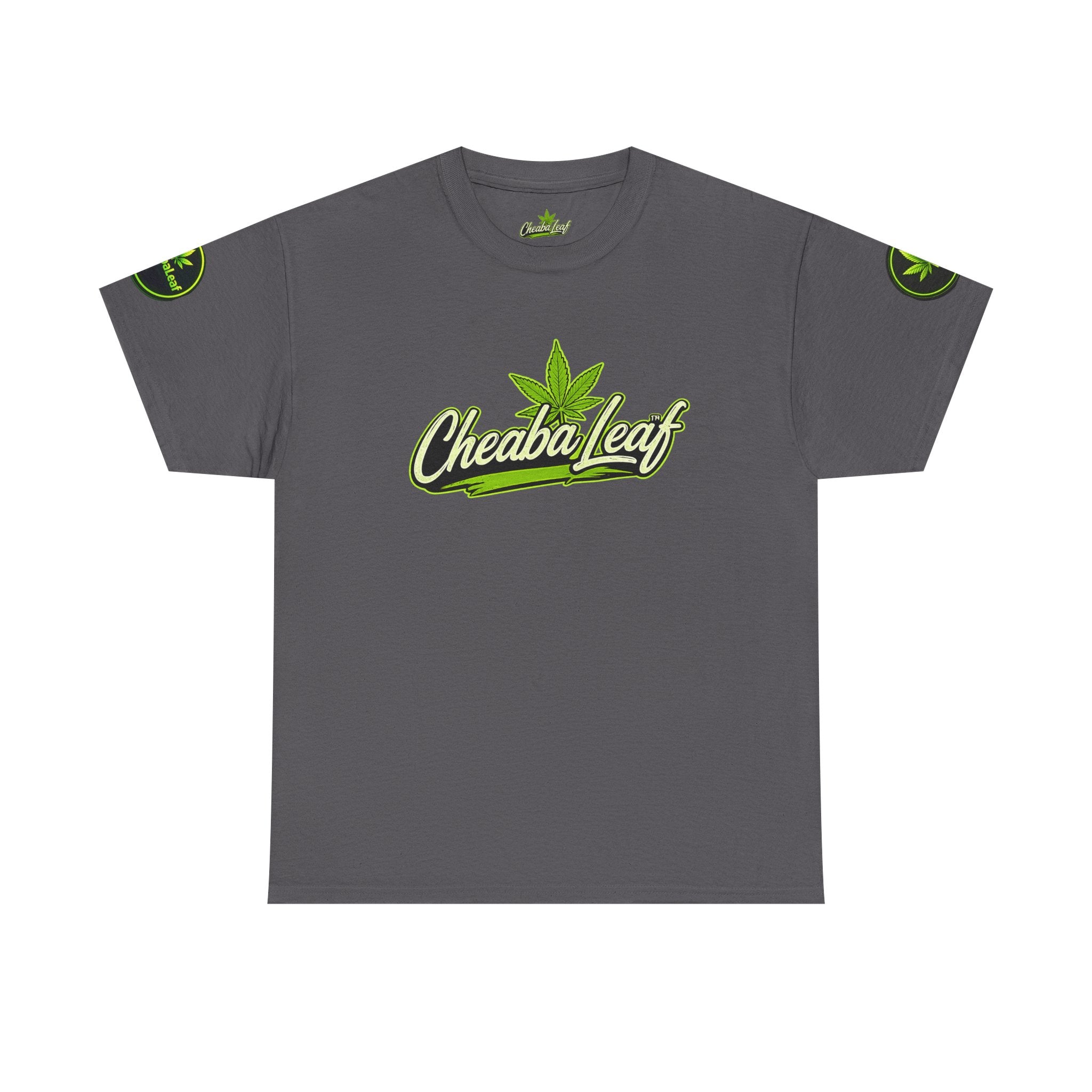 Cheaba Leaf™ Scipt Logo 360 Script Badge Unisex Heavy Cotton Tee – Premium Fit | Streetwear Cannabis Brand