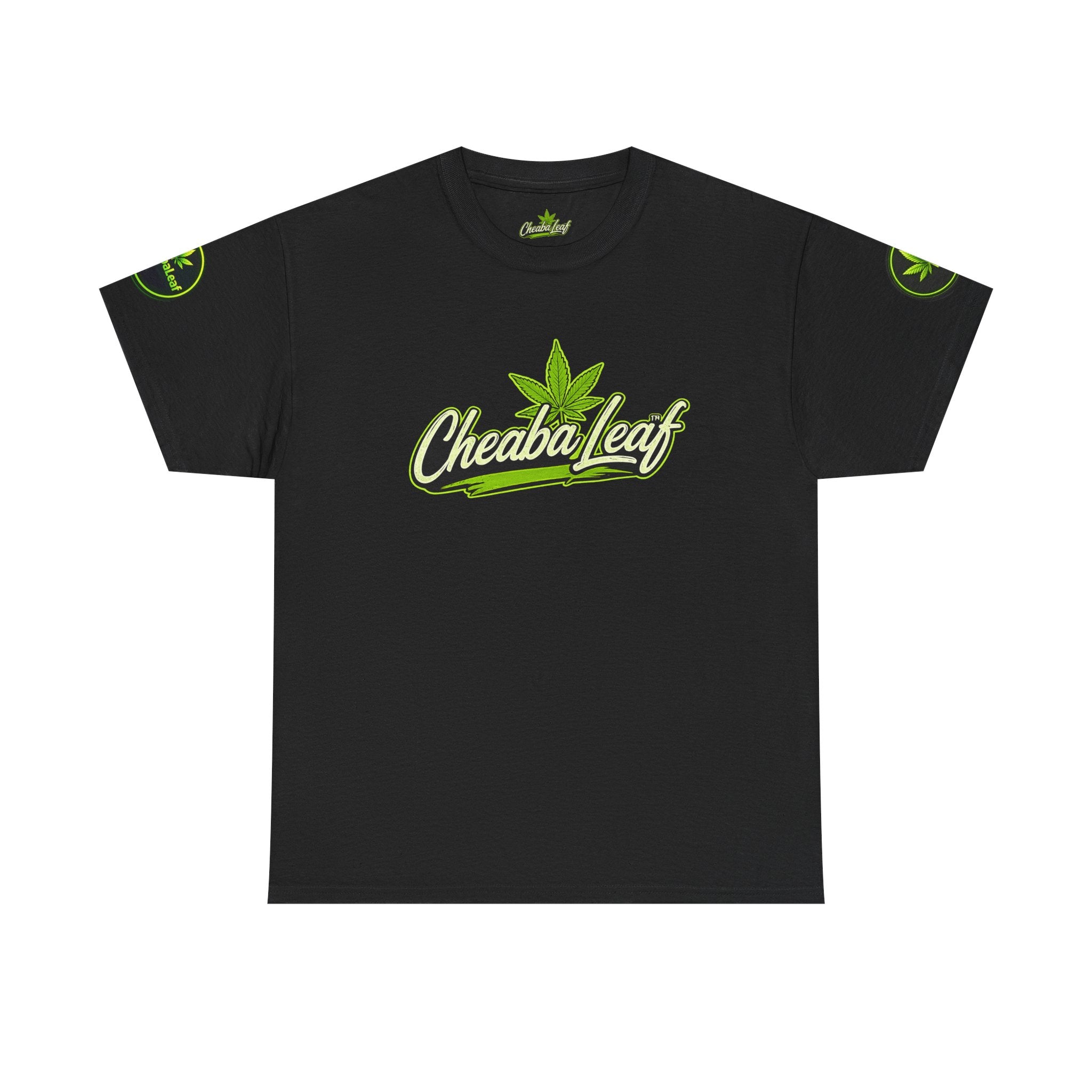 Cheaba Leaf™ Scipt Logo 360 Script Badge Unisex Heavy Cotton Tee – Premium Fit | Streetwear Cannabis Brand