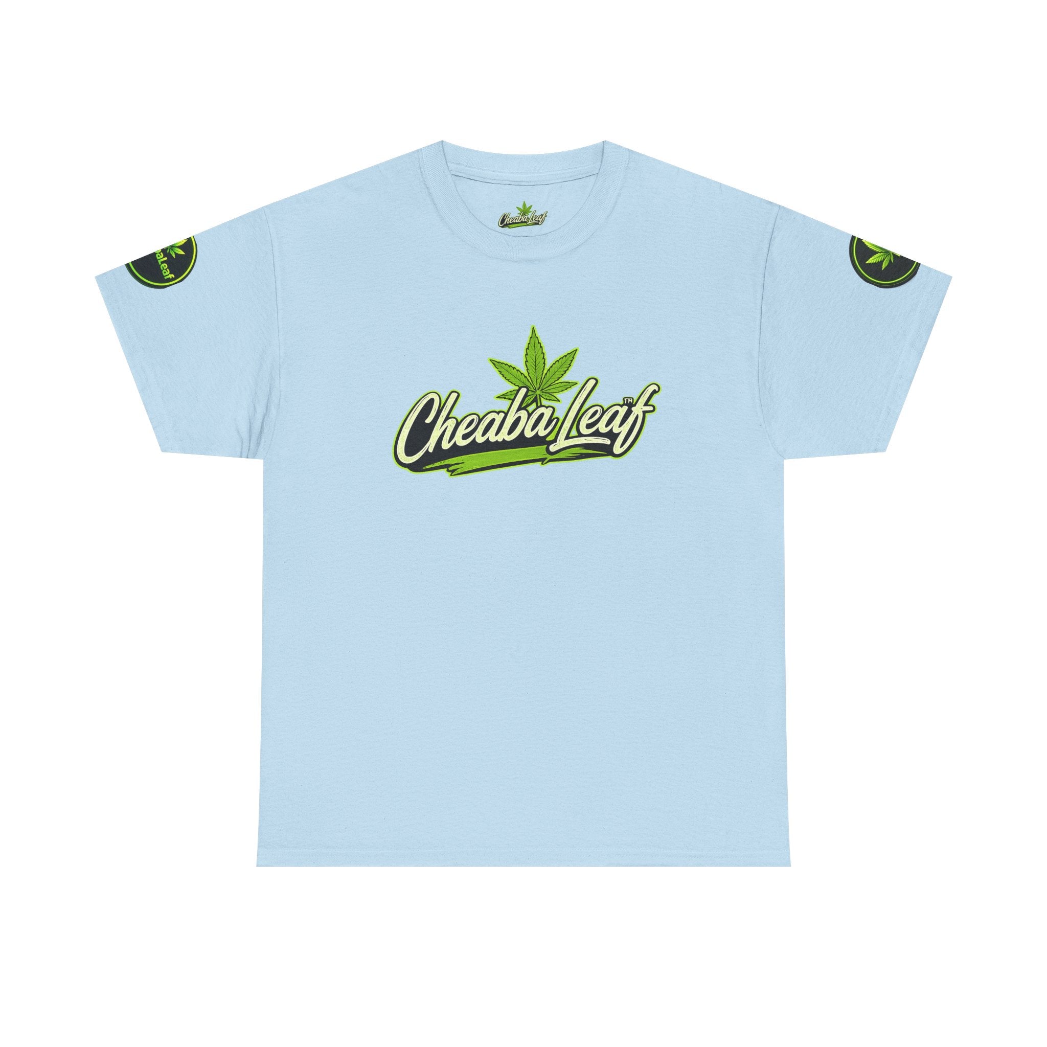 Cheaba Leaf™ Scipt Logo 360 Script Badge Unisex Heavy Cotton Tee – Premium Fit | Streetwear Cannabis Brand