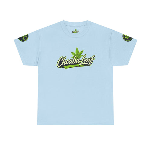 Cheaba Leaf™ Scipt Logo 360 Script Badge Unisex Heavy Cotton Tee – Premium Fit | Streetwear Cannabis Brand