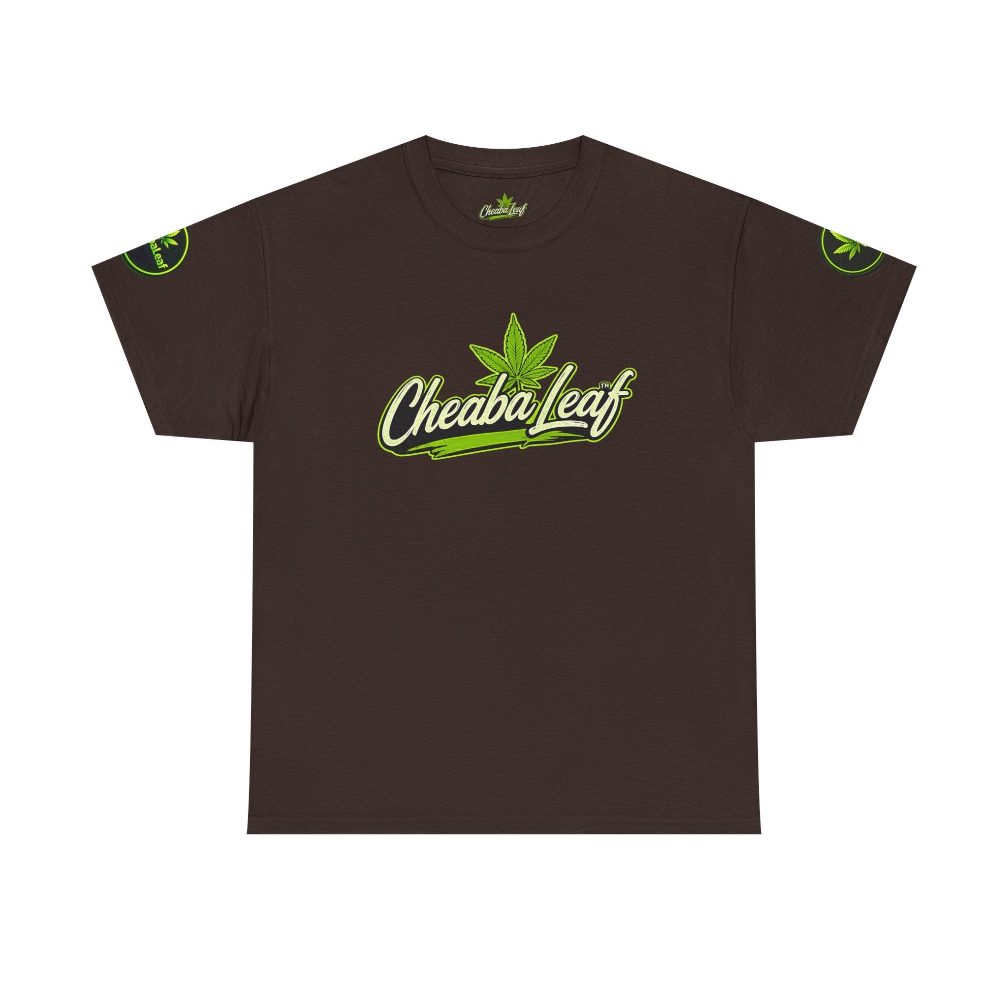 Cheaba Leaf™ Scipt Logo 360 Script Badge Unisex Heavy Cotton Tee – Premium Fit | Streetwear Cannabis Brand